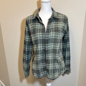 Carhartt Green and Gray Plaid Button-Down Shirt